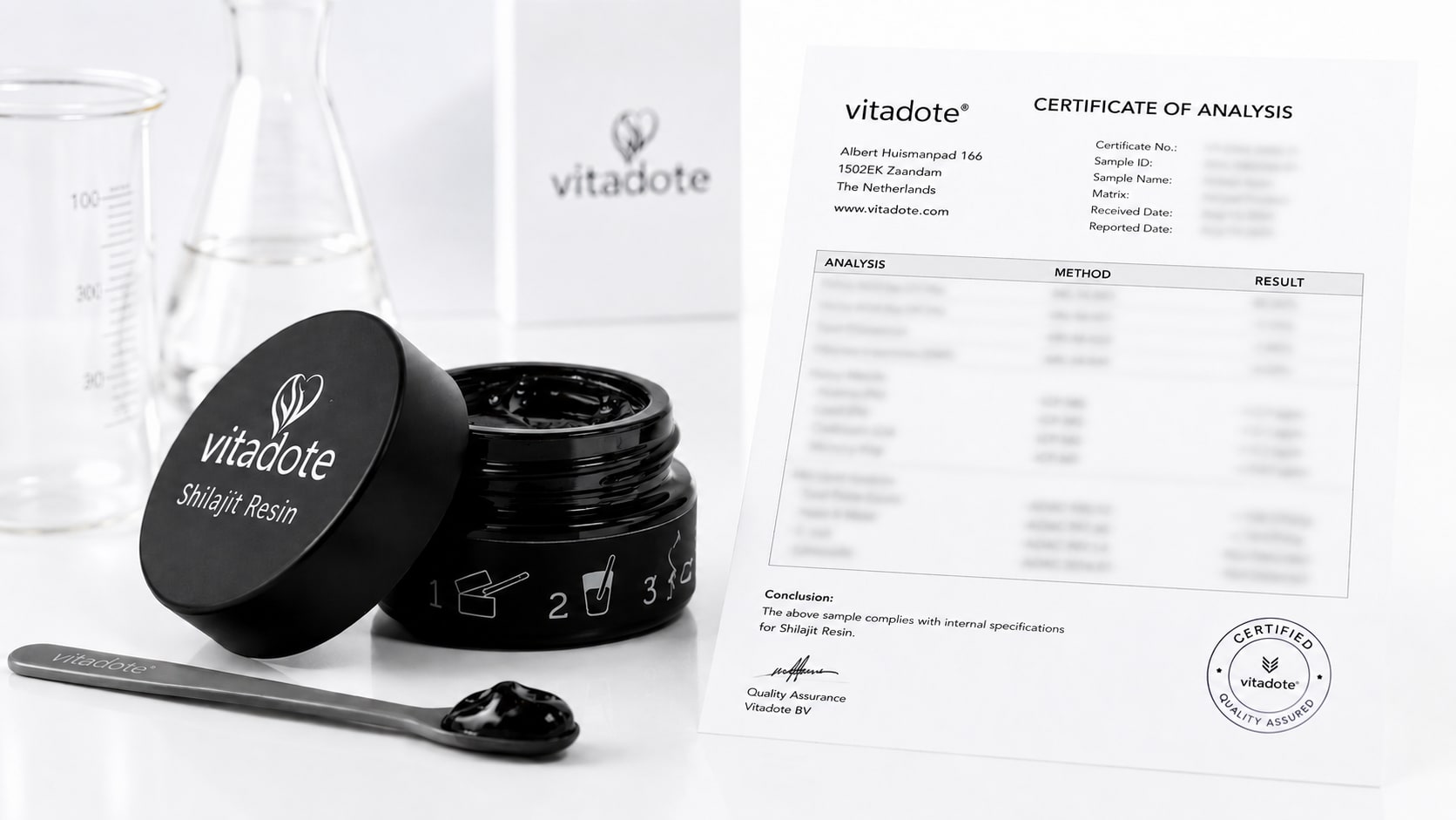 Shilajit Hars Kopen 2026: Vitadote Pure Resin + COA Lab-Getest